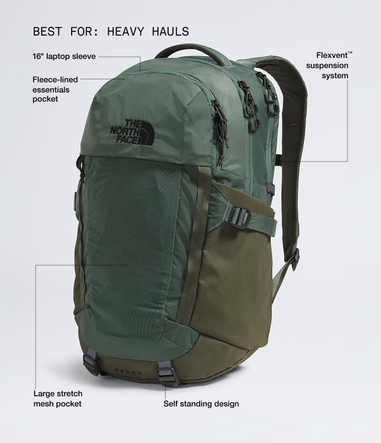 The North Face Recon Everyday Laptop Backpack, Duck Grn/New Taupe Grn, OSFA