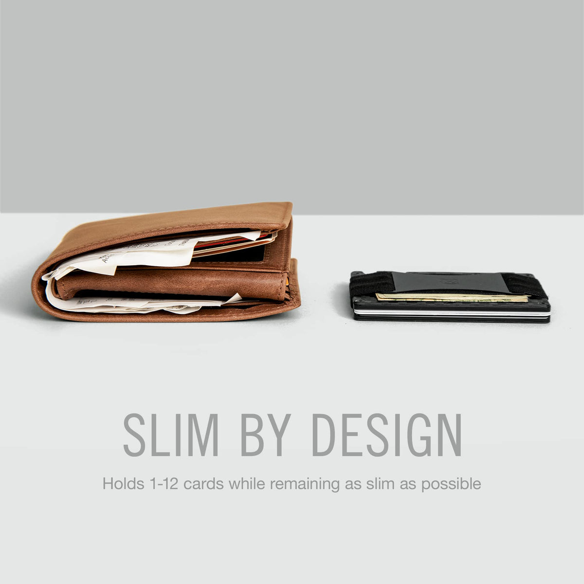 The Ridge Wallet for Men - Slim Minimalist Compact Wallet and Card Holder, RFID Protected Front Pocket Wallets for Men with Integrated Money Clip (Matte Olive Titanium)