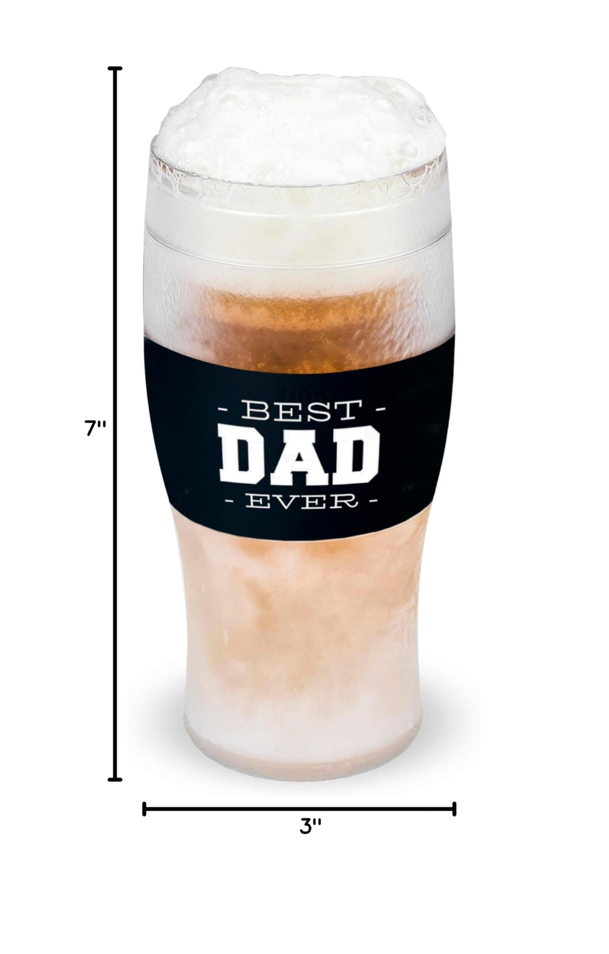 Host Freeze Beer Glasses, Freezable Beer Gifts for Men, Double Wall Insulated Pint Set, Tumbler for Cold Drinks, 16, Set of 2, Gray