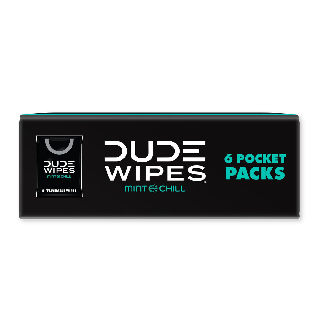 DUDE Wipes Unscented Pocket Packs, Adult Flushable Travel Wipes, 48 Count