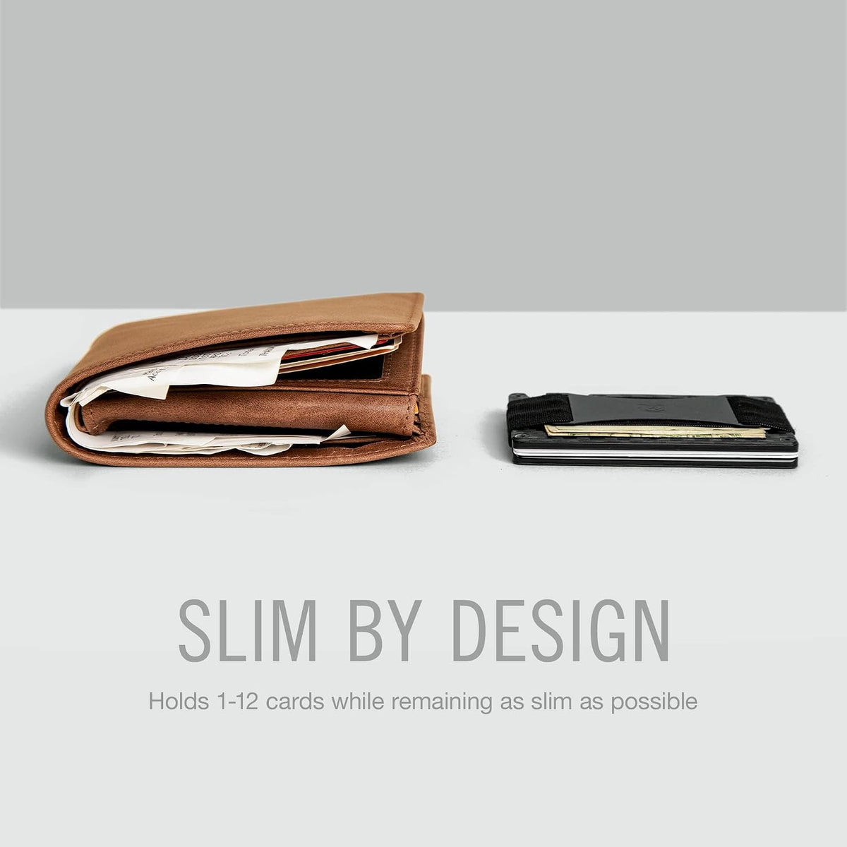 The Ridge Wallet for Men - Slim Minimalist Compact Wallet and Card Holder, RFID Protected Front Pocket Wallets for Men with Integrated Money Clip (Matte Olive Titanium)