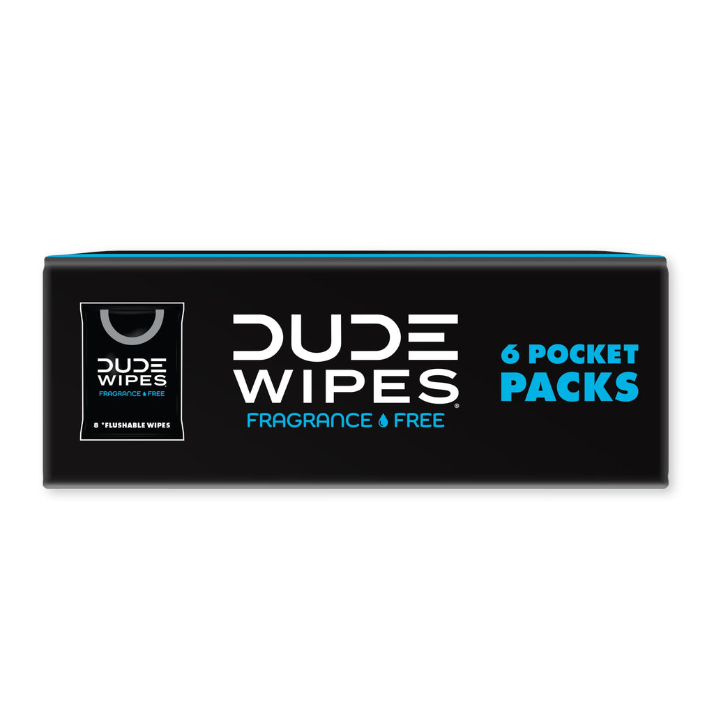 DUDE Wipes Unscented Pocket Packs, Adult Flushable Travel Wipes, 48 Count