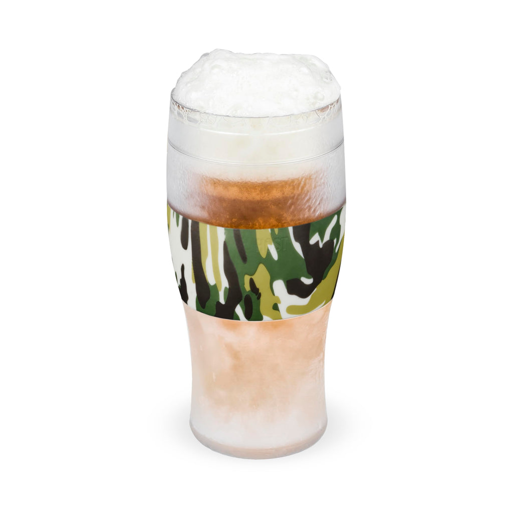 Host Freeze Beer Glasses, Freezable Beer Gifts for Men, Double Wall Insulated Pint Set, Tumbler for Cold Drinks, 16, Set of 2, Gray