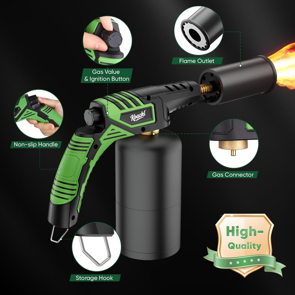 KOACKL 24" CSA Certified Propane Torch Gun 2372°F Adjustable Flame for BBQ