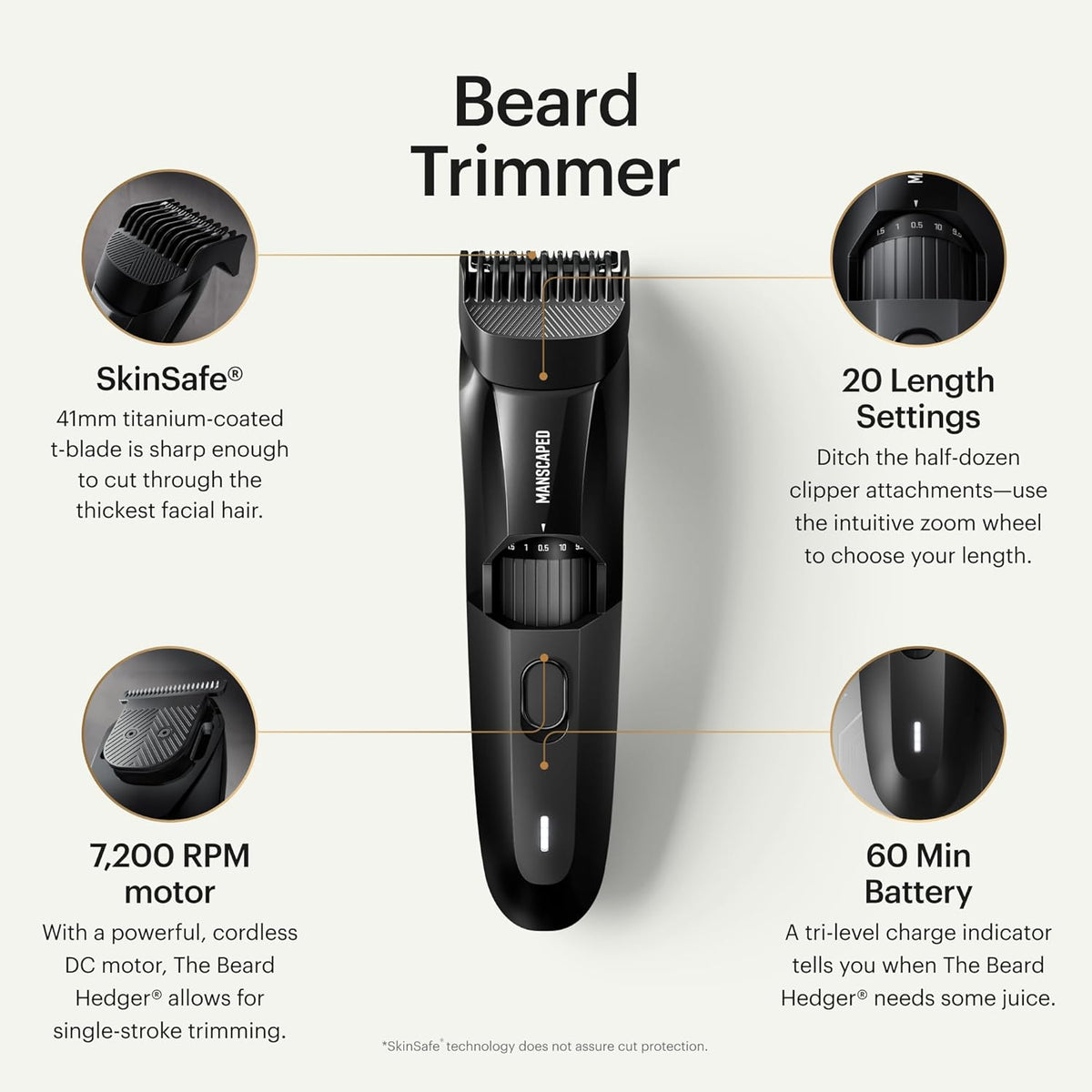 MANSCAPED® The Beard Hedger® Men's Premium Beard Trimmer