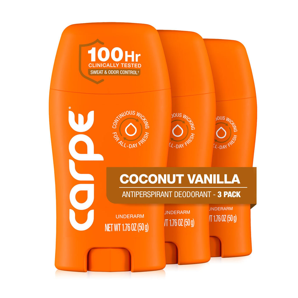 Carpe 100-Hour Deodorant Antiperspirant for Men, Clean Sport - 2 Pack