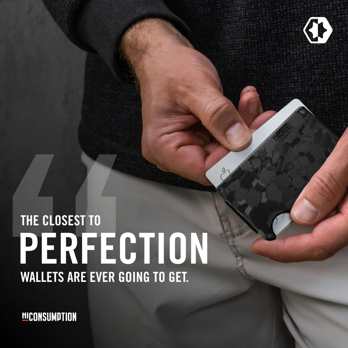 The Ridge Wallet for Men - Slim Minimalist Compact Wallet and Card Holder, RFID Protected Front Pocket Wallets for Men with Integrated Money Clip (Matte Olive Titanium)