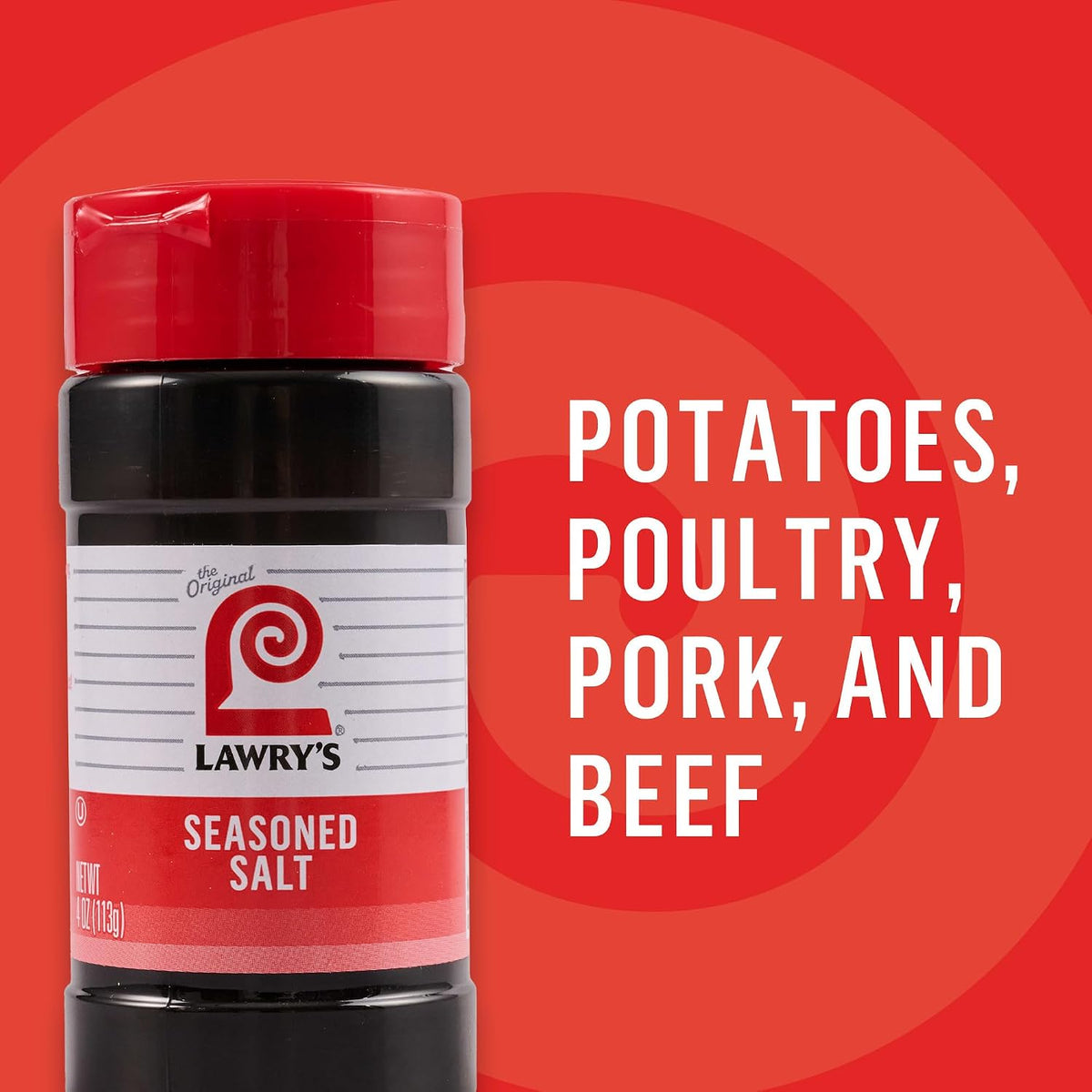 Lawry’s Seasoned Salt, No MSG Added, Kosher Certified, Staple, Versatile, All-Purpose Seasoning to Shake on Beef, Pork, or Poultry, 16 oz