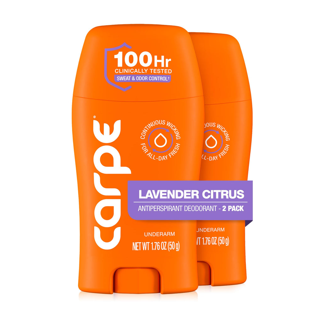 Carpe 100-Hour Deodorant Antiperspirant for Men, Clean Sport - 2 Pack