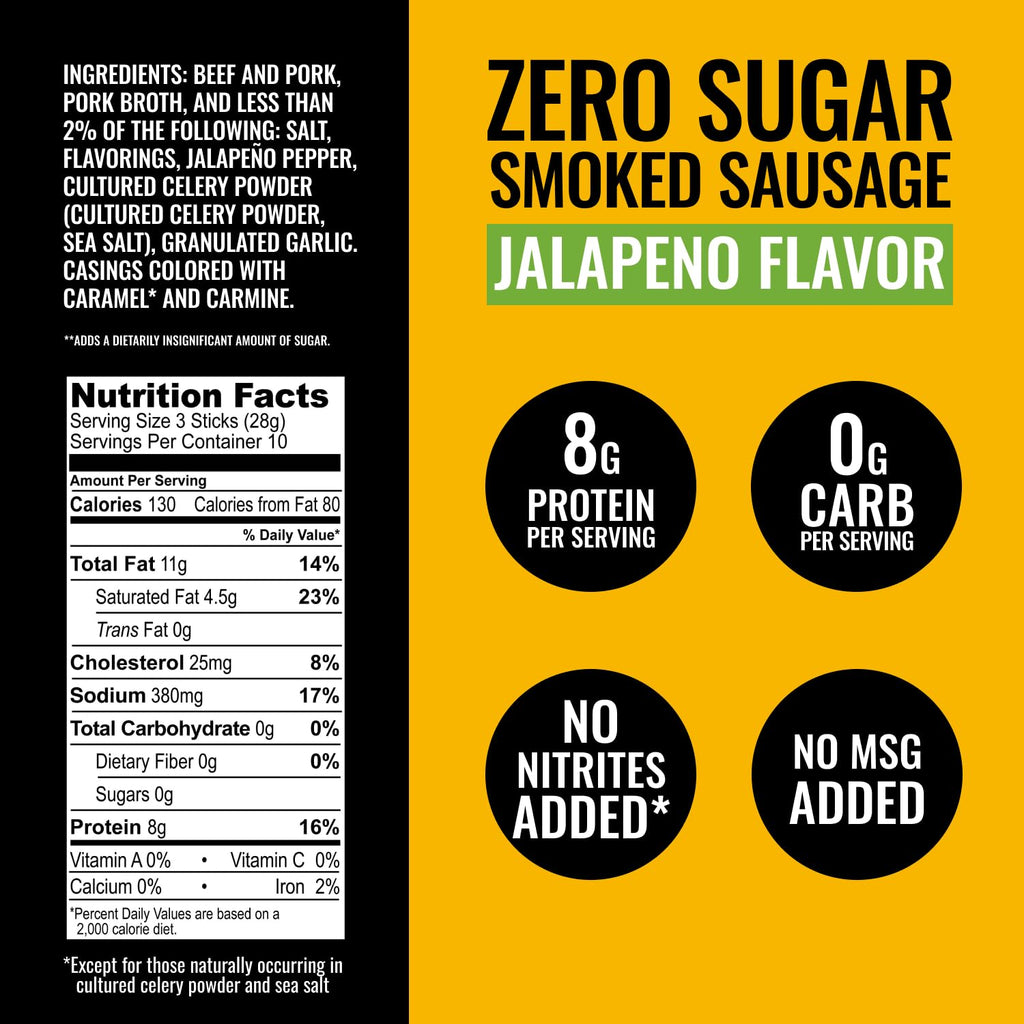 Tillamook Country Smoker Keto Friendly Zero Sugar Smoked Sausages, Original, 10 Ounce