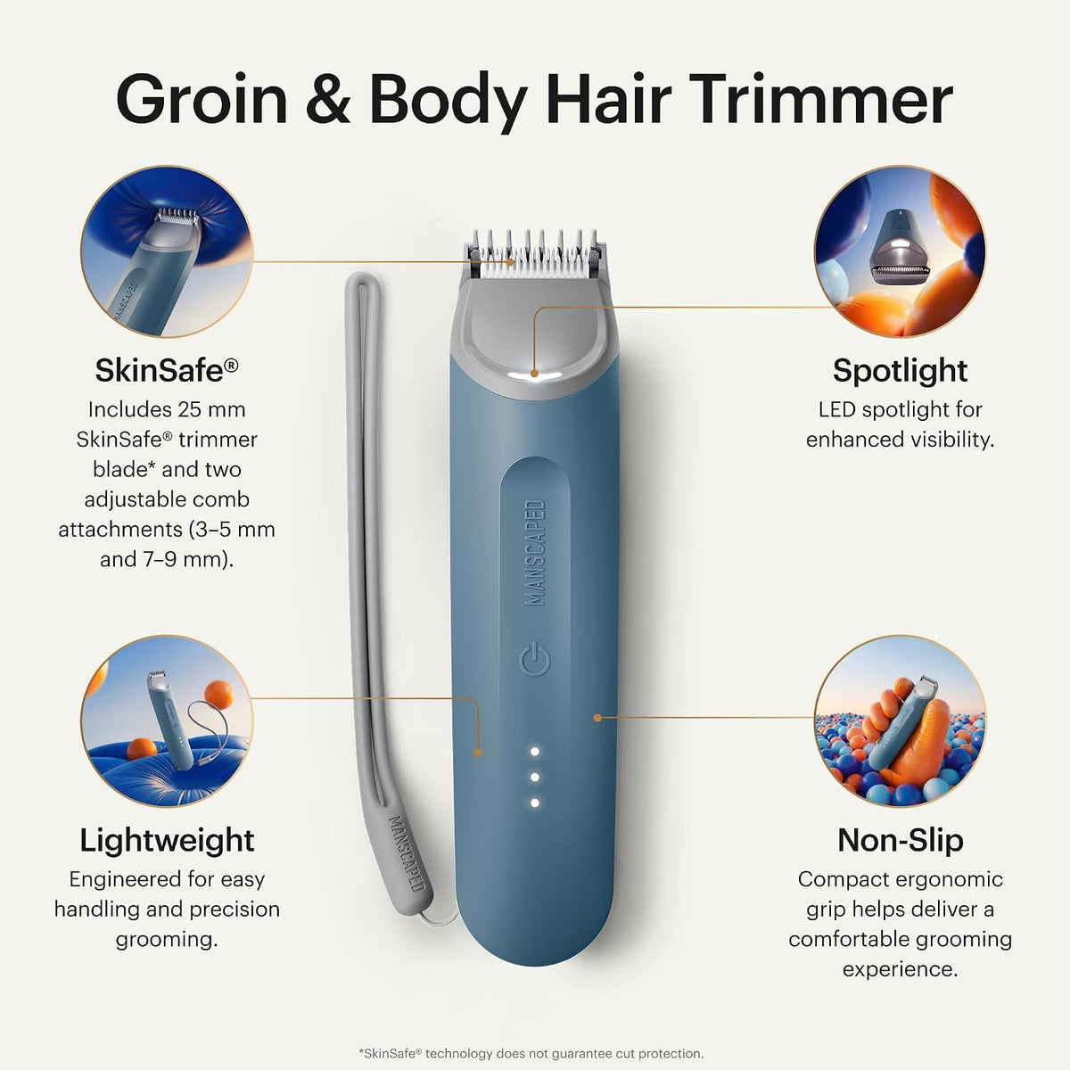 MANSCAPED® The Lawn Mower® Go Groin & Body Hair Trimmer (Mineral Blue)
