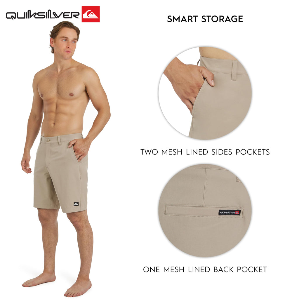 Quiksilver Men's Regular Fit Fixed Waist Water Friendly Active Hybrid Shorts
