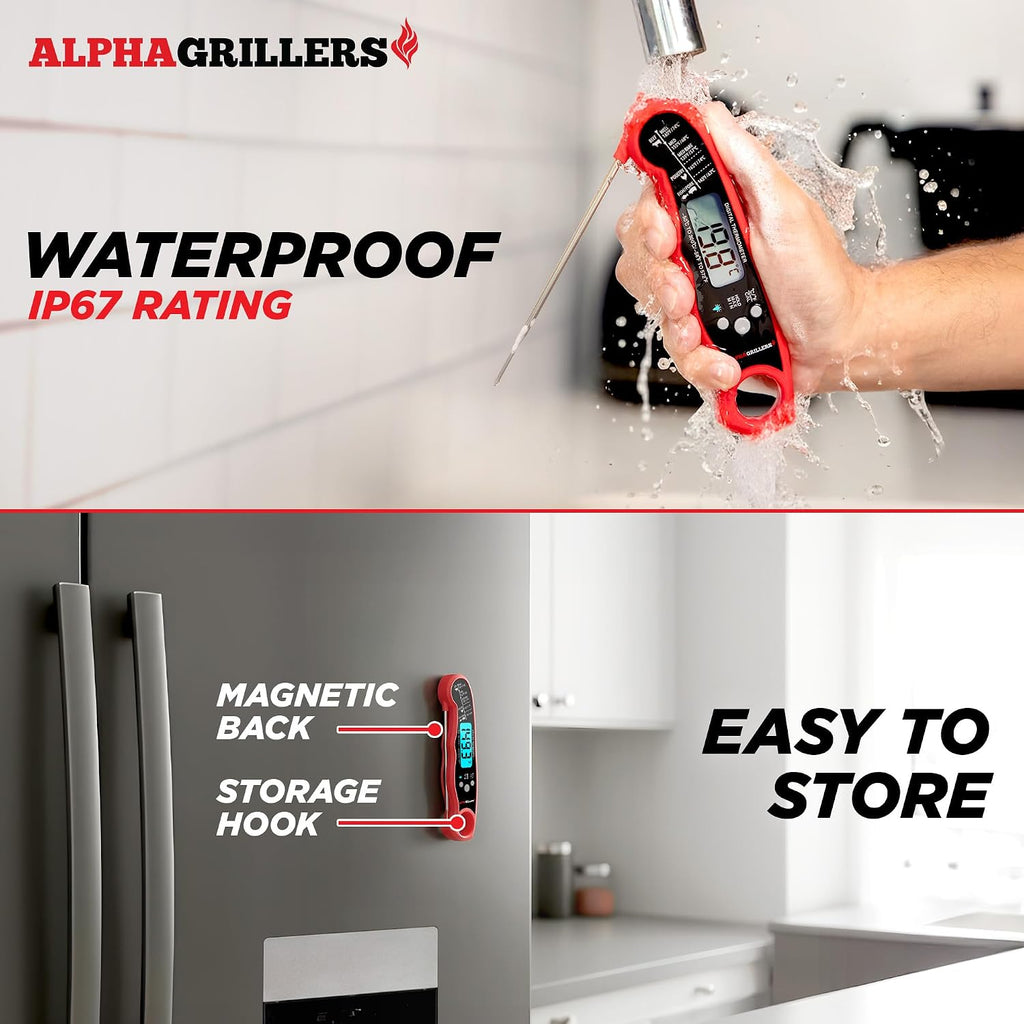 Alpha Grillers Instant Read Meat Thermometer Digital, Cooking, Food, Grill