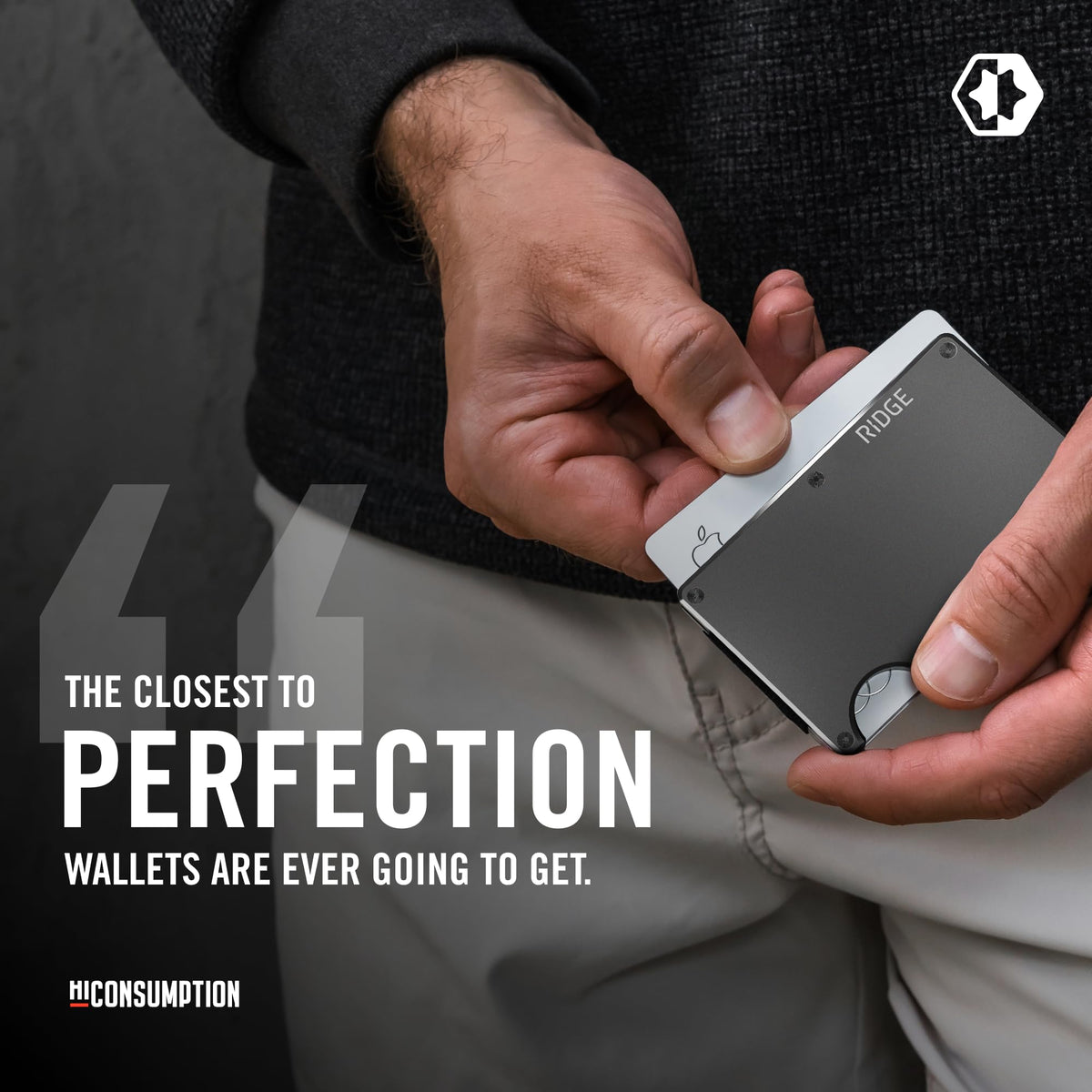 The Ridge Wallet for Men - Slim Minimalist Compact Wallet and Card Holder, RFID Protected Front Pocket Wallets for Men with Integrated Money Clip (Matte Olive Titanium)