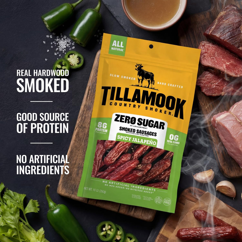 Tillamook Country Smoker Keto Friendly Zero Sugar Smoked Sausages, Original, 10 Ounce