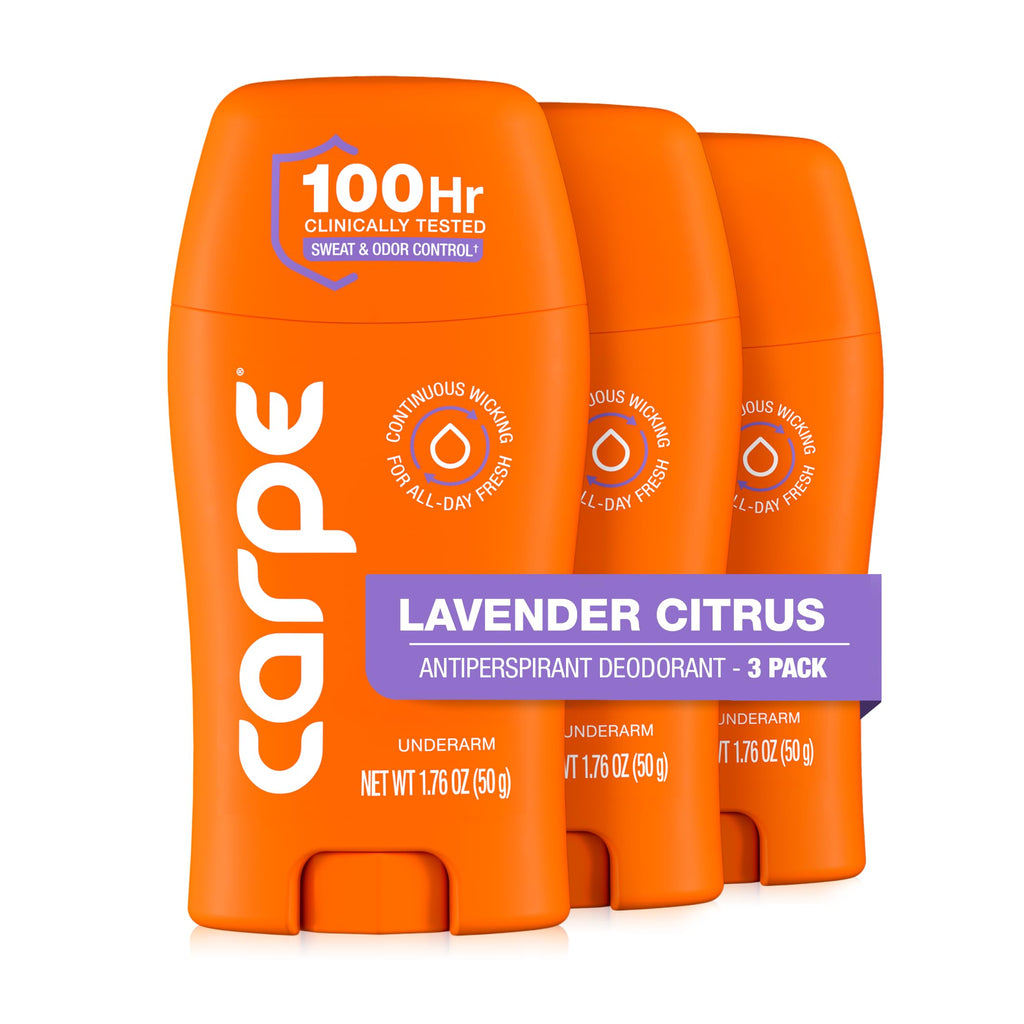 Carpe 100-Hour Deodorant Antiperspirant for Men, Clean Sport - 2 Pack