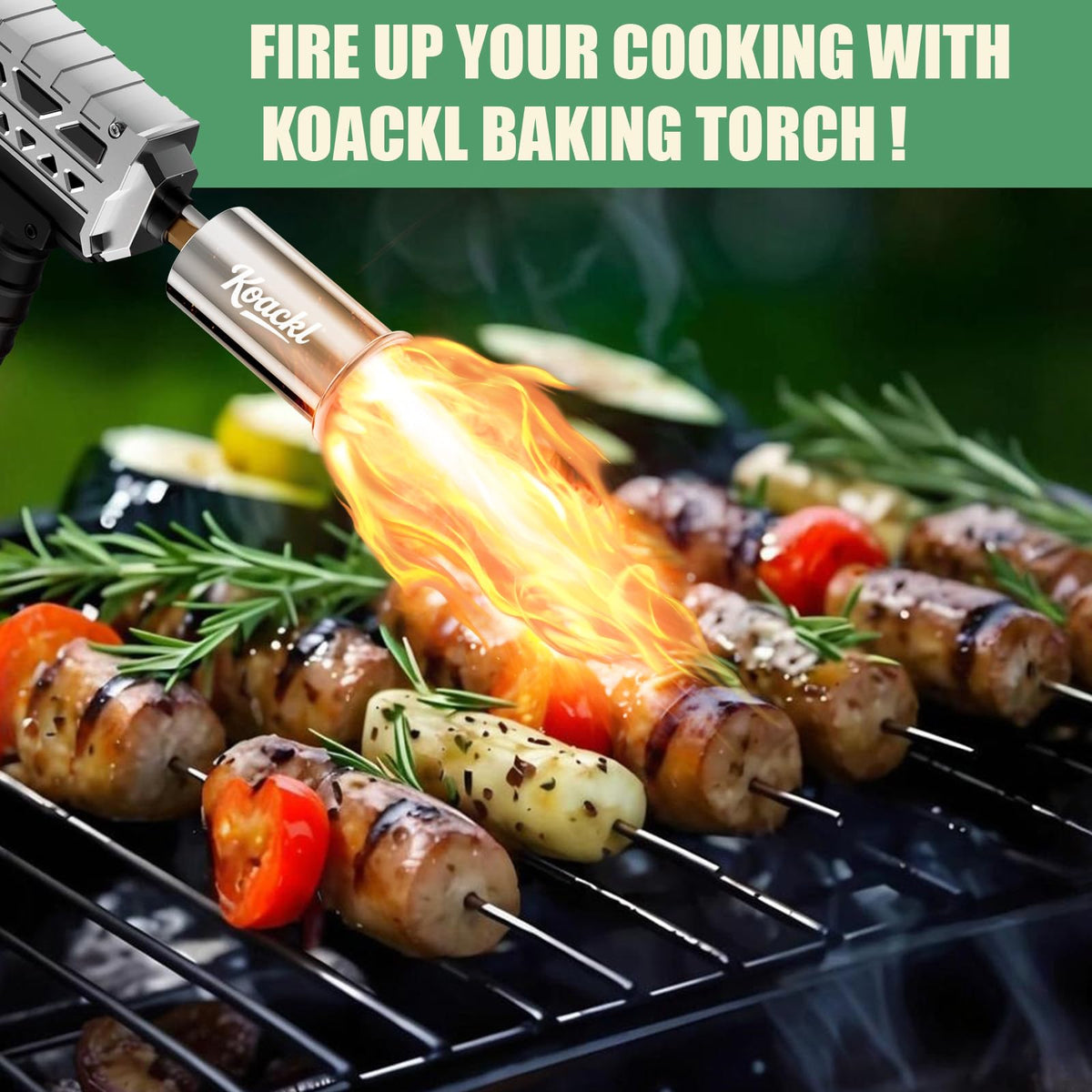 KOACKL 24" CSA Certified Propane Torch Gun 2372°F Adjustable Flame for BBQ