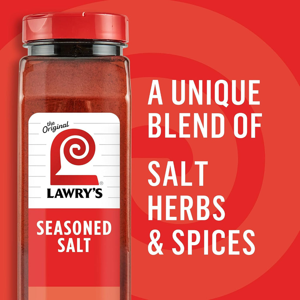 Lawry’s Seasoned Salt, No MSG Added, Kosher Certified, Staple, Versatile, All-Purpose Seasoning to Shake on Beef, Pork, or Poultry, 16 oz