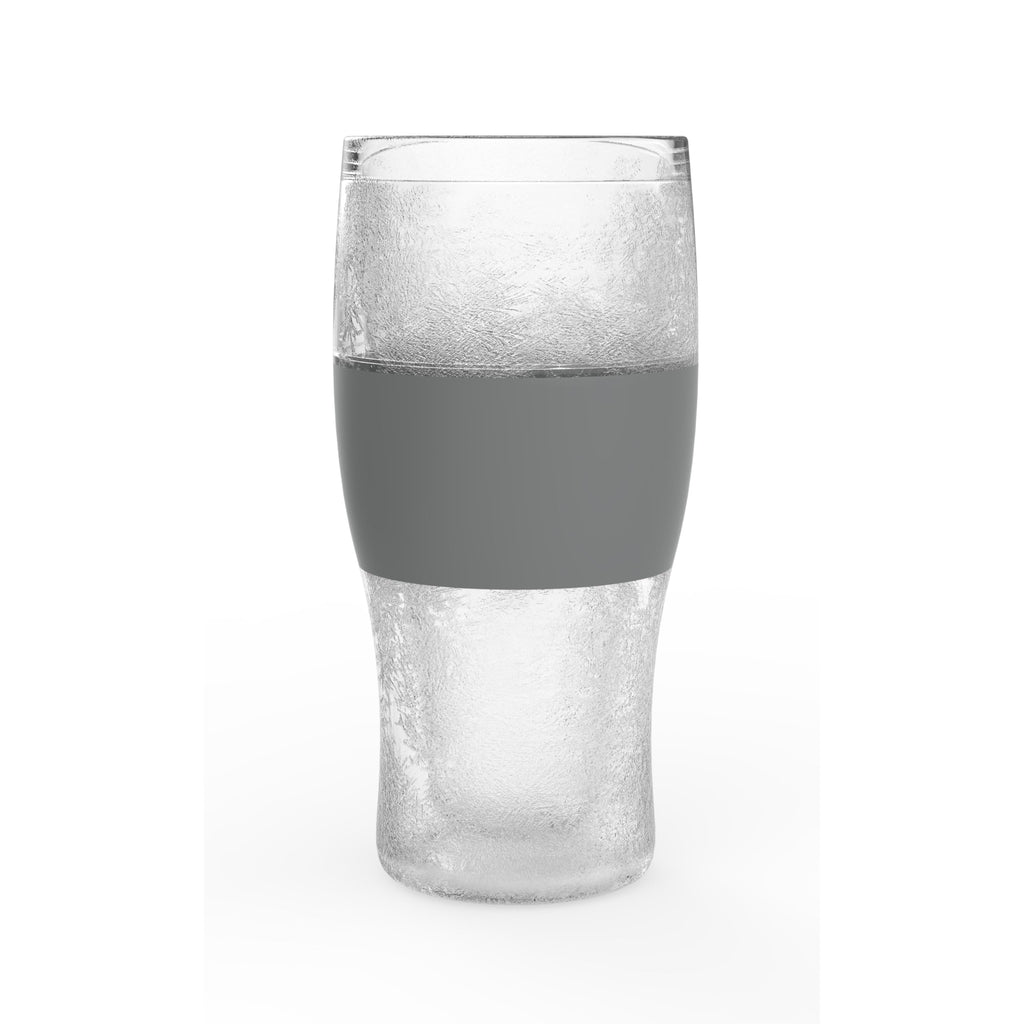 Host Freeze Beer Glasses, Freezable Beer Gifts for Men, Double Wall Insulated Pint Set, Tumbler for Cold Drinks, 16, Set of 2, Gray