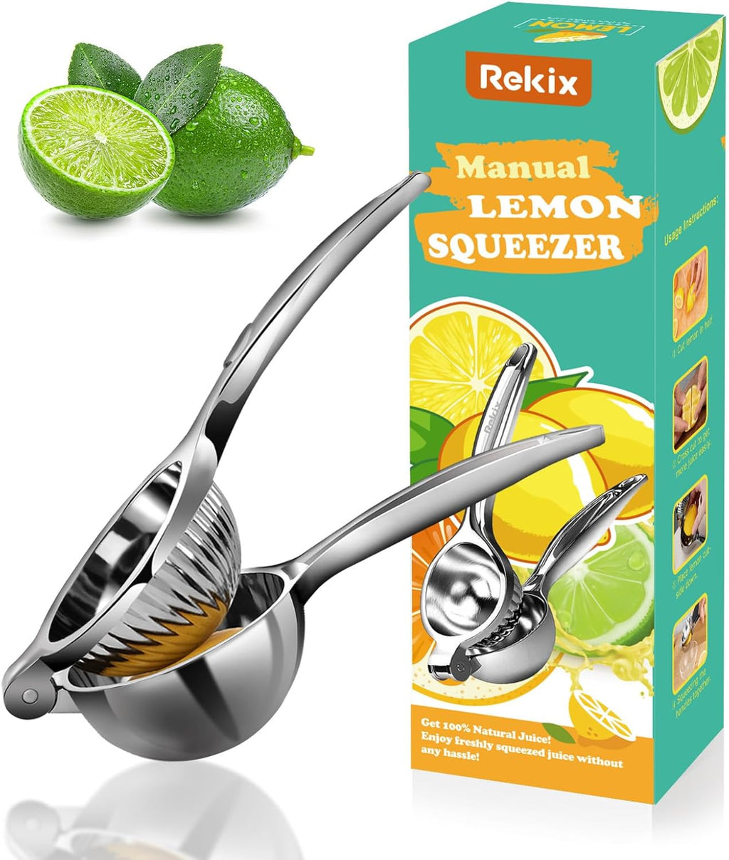 Rekix Lemon Squeezer, 8.7" Heavy Duty Manual Citrus Juicer for Limes