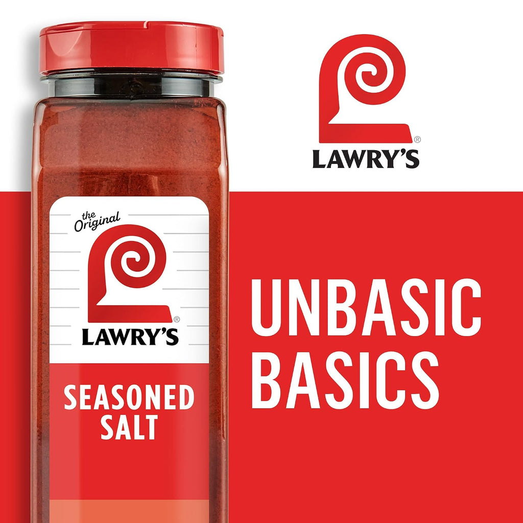 Lawry’s Seasoned Salt, No MSG Added, Kosher Certified, Staple, Versatile, All-Purpose Seasoning to Shake on Beef, Pork, or Poultry, 16 oz