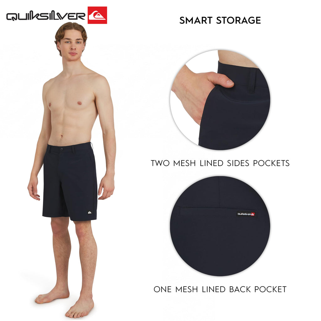 Quiksilver Men's Regular Fit Fixed Waist Water Friendly Active Hybrid Shorts