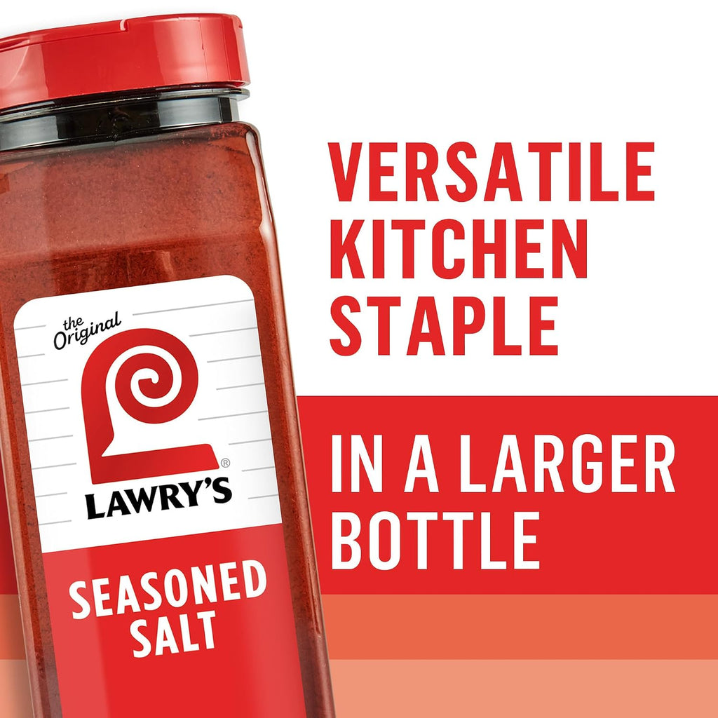 Lawry’s Seasoned Salt, No MSG Added, Kosher Certified, Staple, Versatile, All-Purpose Seasoning to Shake on Beef, Pork, or Poultry, 16 oz
