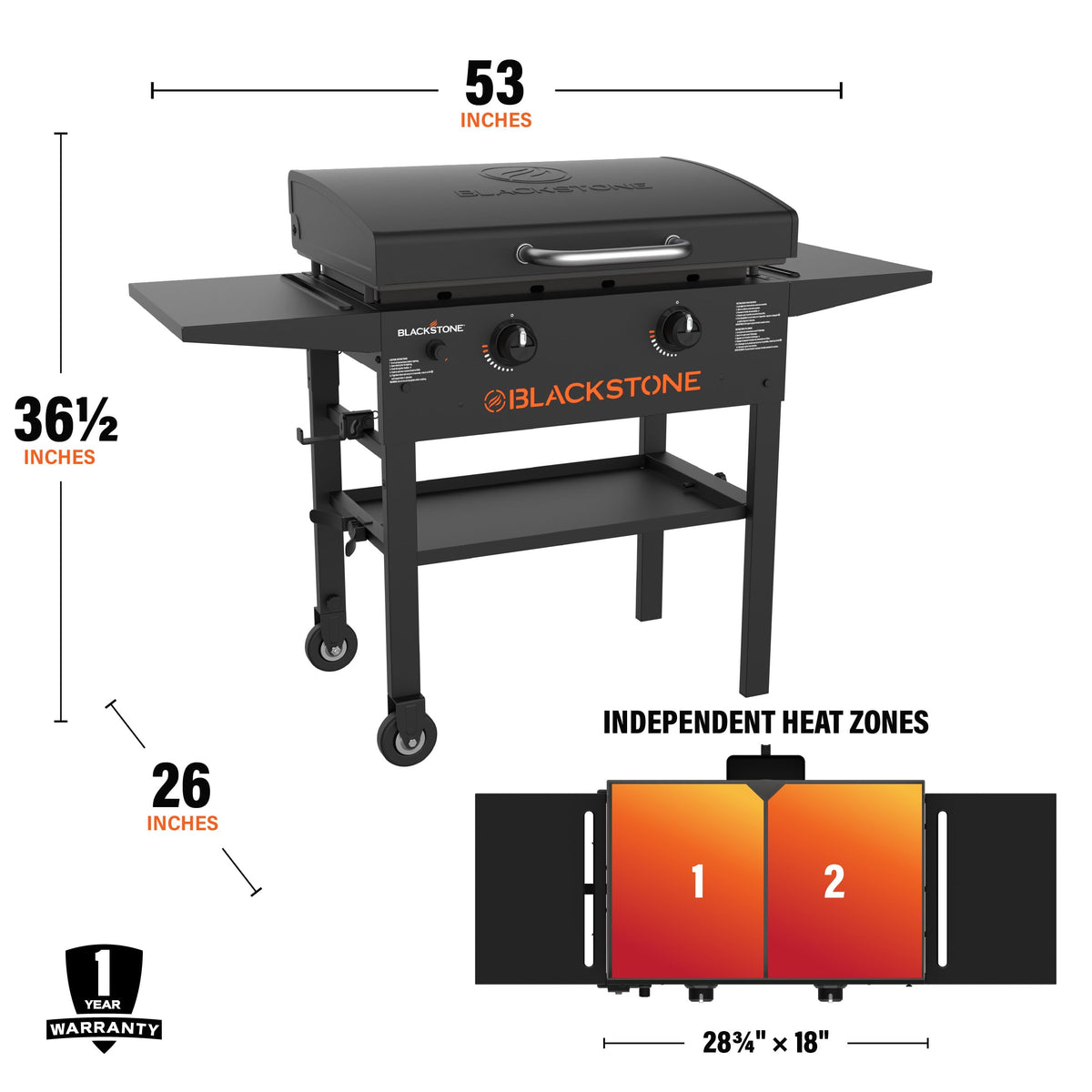 Blackstone® 1883 Original 28" Omnivore Griddle with Hood, Black