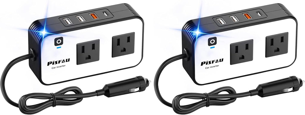 PiSFAU 200W Car Power Inverter - DC 12V to 110V AC Car Plug Adapter Outlet
