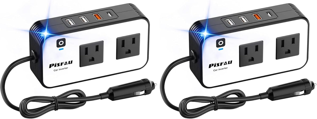 PiSFAU 200W Car Power Inverter - DC 12V to 110V AC Car Plug Adapter Outlet
