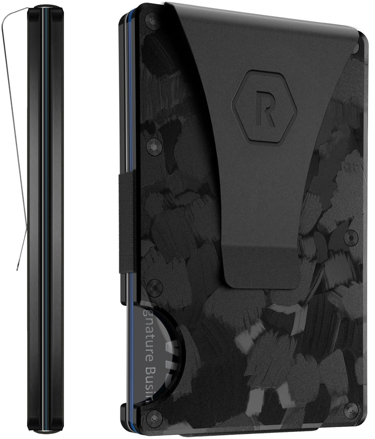 The Ridge Wallet for Men - Slim Minimalist Compact Wallet and Card Holder, RFID Protected Front Pocket Wallets for Men with Integrated Money Clip (Matte Olive Titanium)