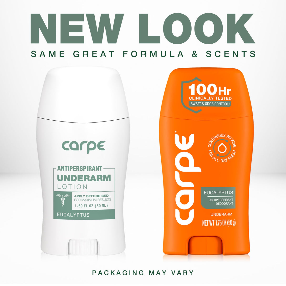 Carpe 100-Hour Deodorant Antiperspirant for Men, Clean Sport - 2 Pack