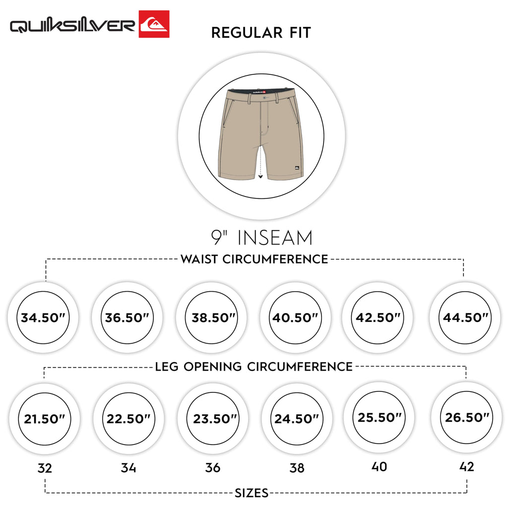 Quiksilver Men's Regular Fit Fixed Waist Water Friendly Active Hybrid Shorts