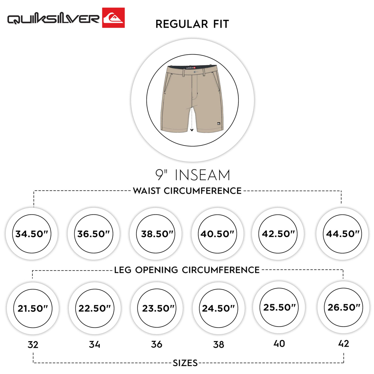 Quiksilver Men's Regular Fit Fixed Waist Water Friendly Active Hybrid Shorts