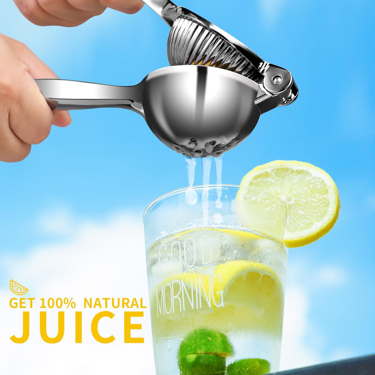 Rekix Lemon Squeezer, 8.7" Heavy Duty Manual Citrus Juicer for Limes