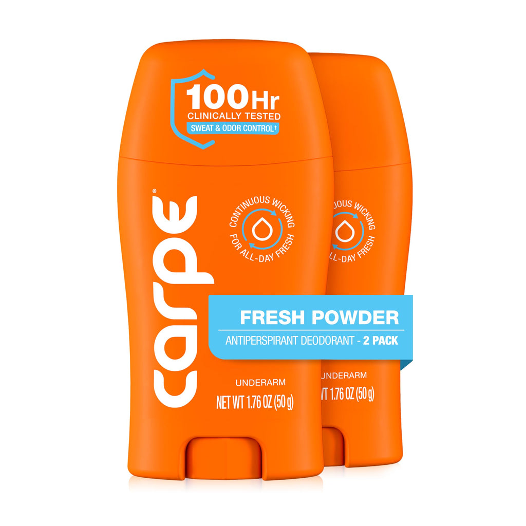 Carpe 100-Hour Deodorant Antiperspirant for Men, Clean Sport - 2 Pack