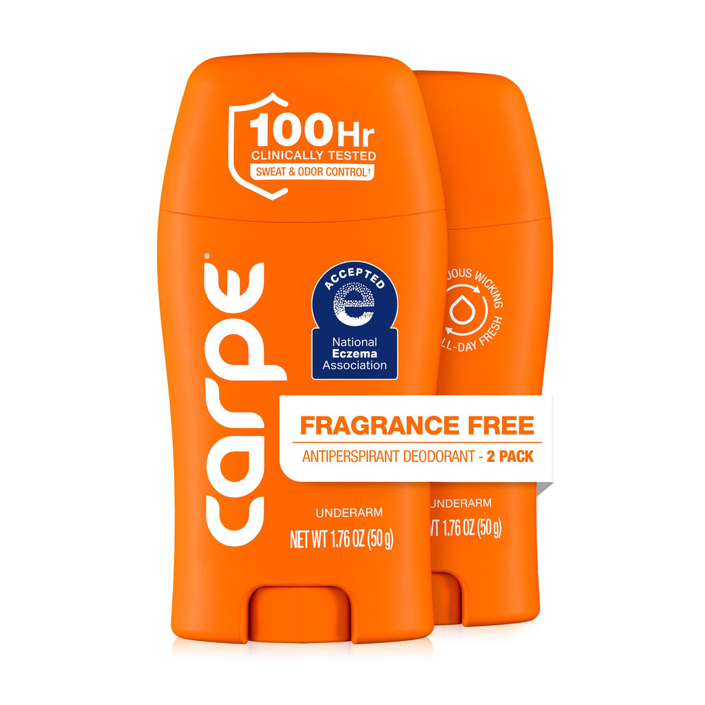 Carpe 100-Hour Deodorant Antiperspirant for Men, Clean Sport - 2 Pack