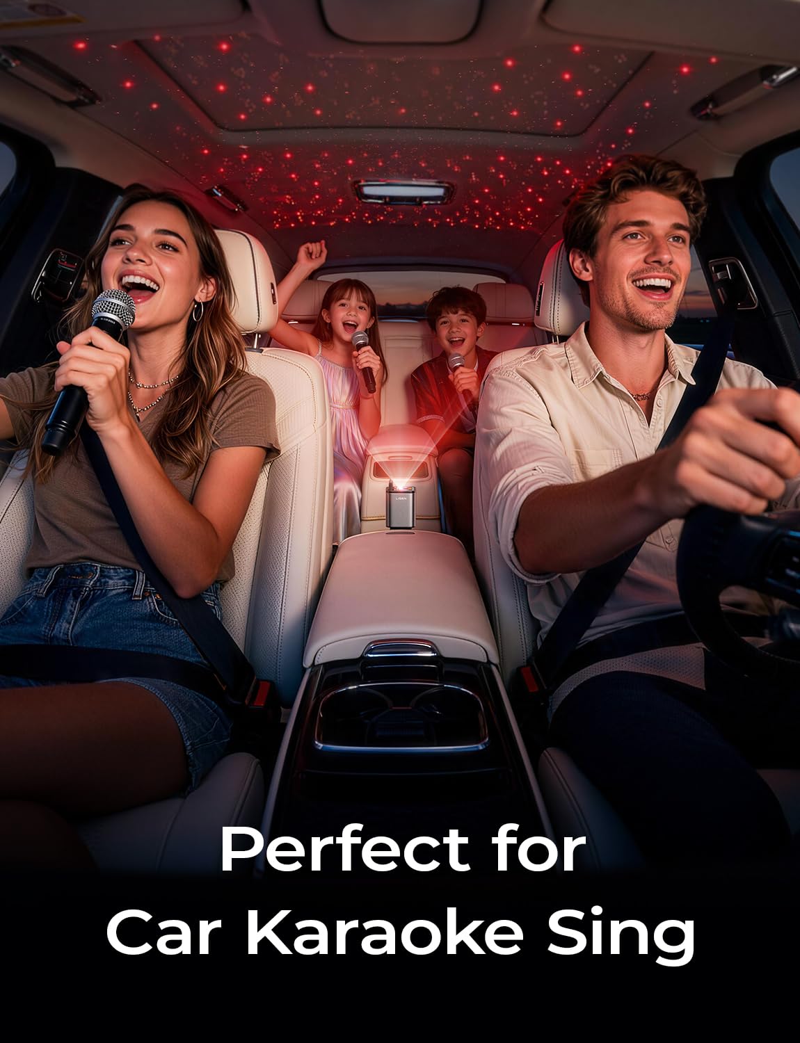 LISEN Retractable Car Charger, 84W Car Charger USB C Fast Charge, 4 in 1
