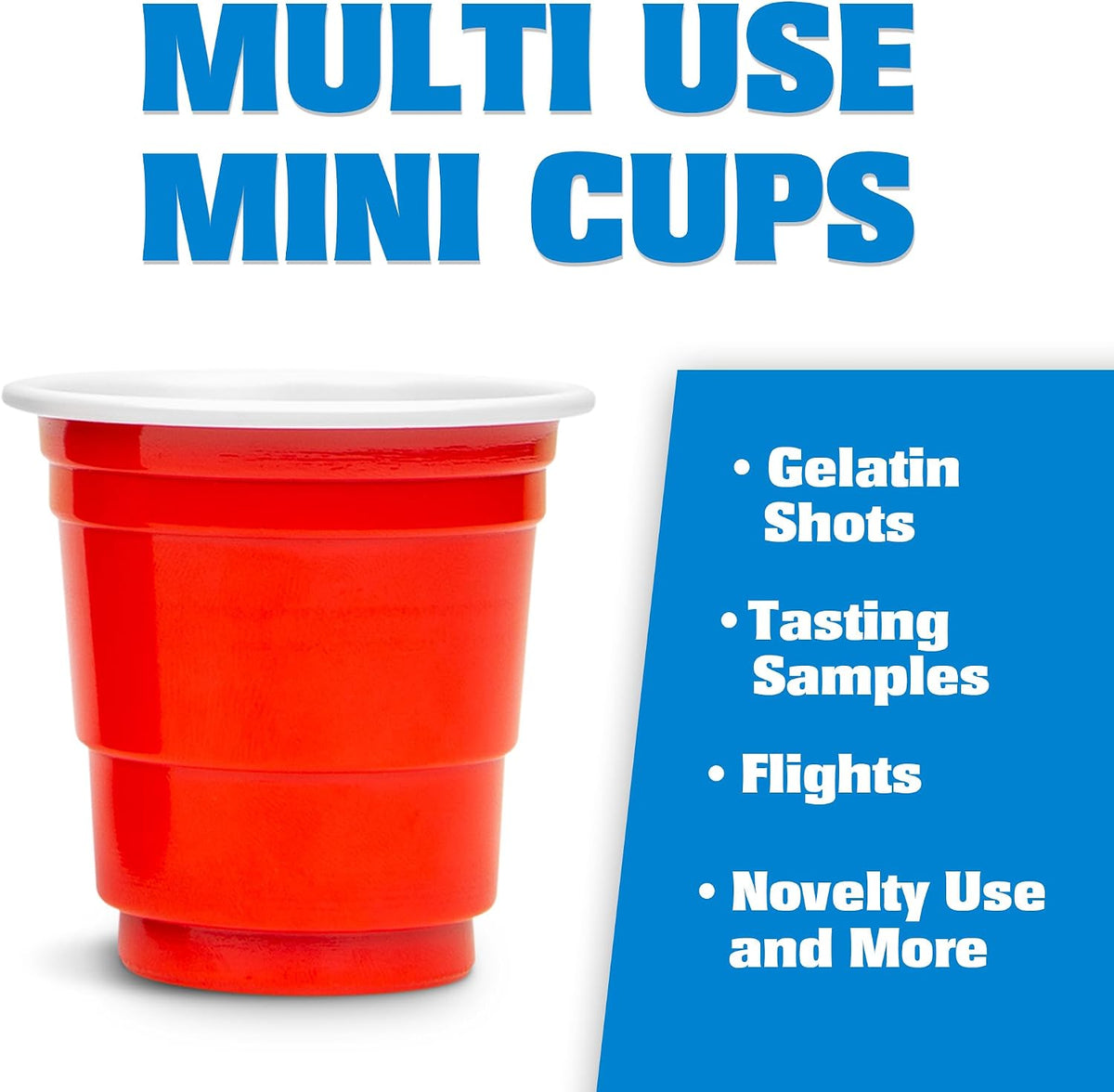 GoBig 200 Pack 2 oz Plastic Shot Cups - Mini 2oz Party Cups, Red
