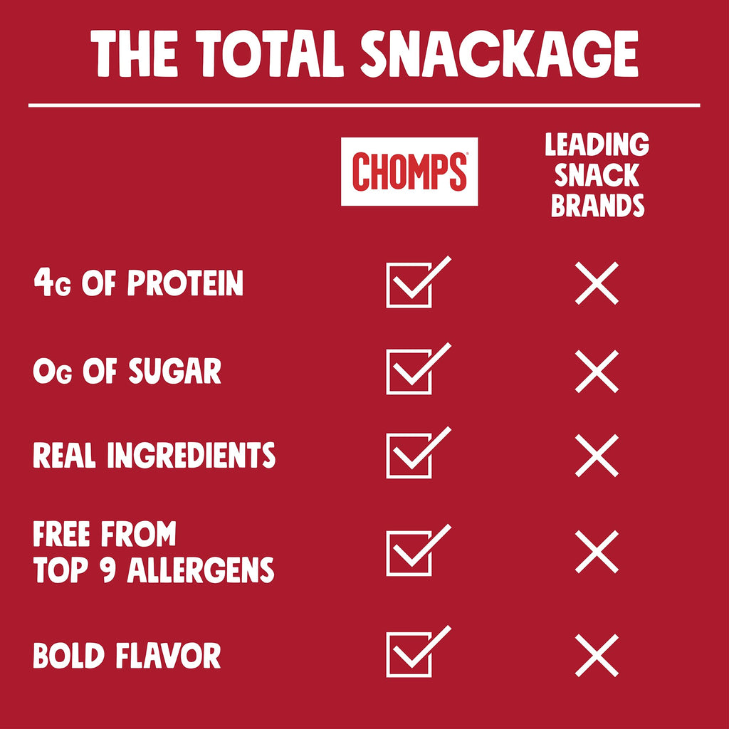 Chomps Original Beef Chomplings, Grass-Fed & Finished, 24ct, Protein Snack