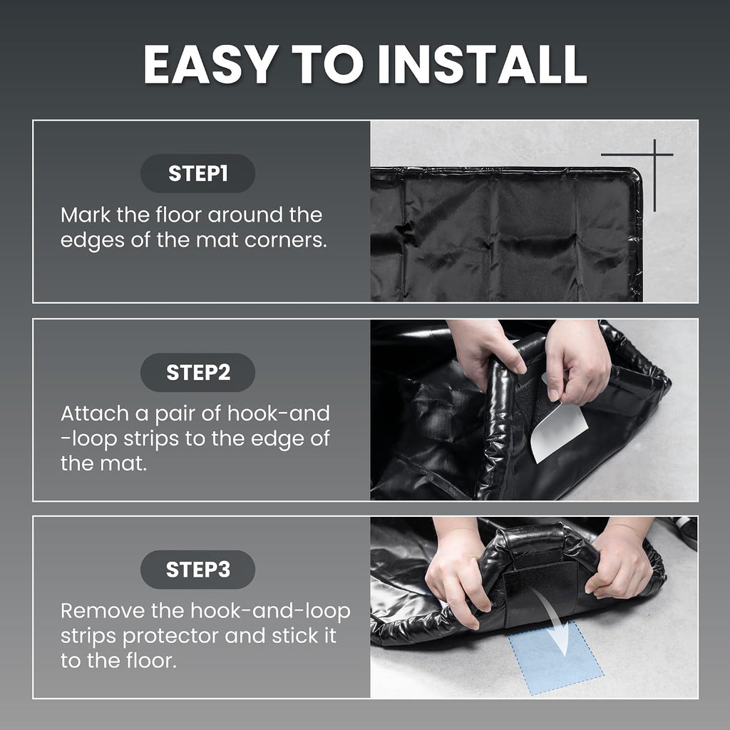 7'9" x 18' Garage Floor Mat, 610GSM PVC Containment Mat for Cars