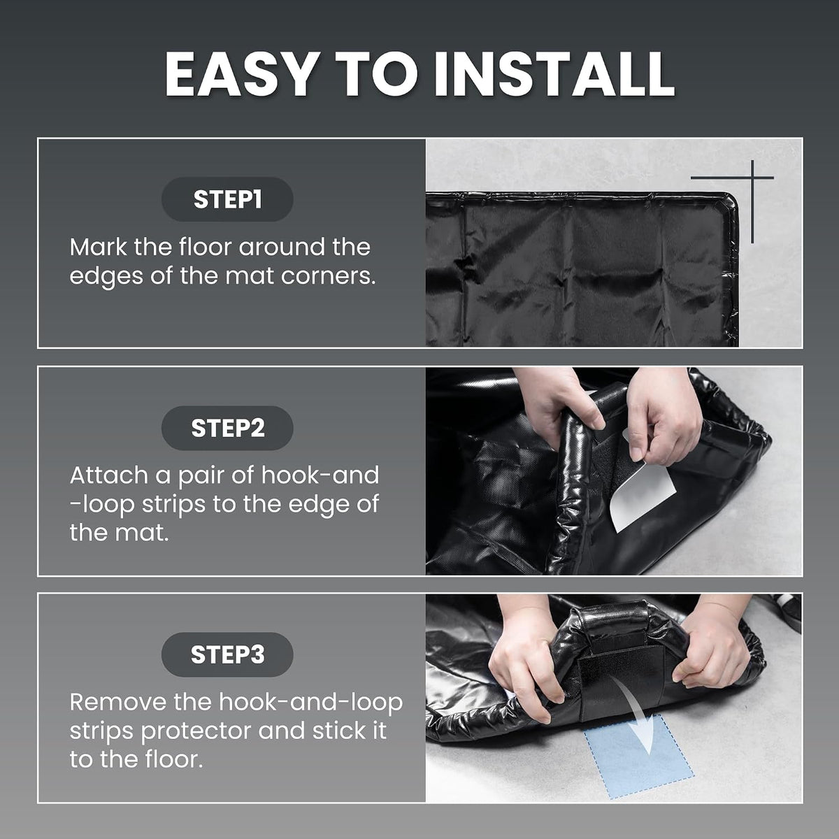 7'9" x 18' Garage Floor Mat, 610GSM PVC Containment Mat for Cars
