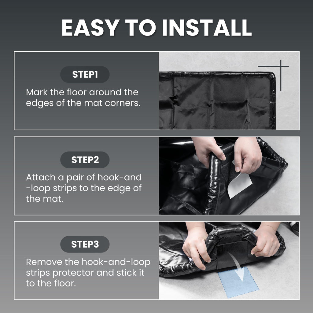 7'9" x 18' Garage Floor Mat, 610GSM PVC Containment Mat for Cars