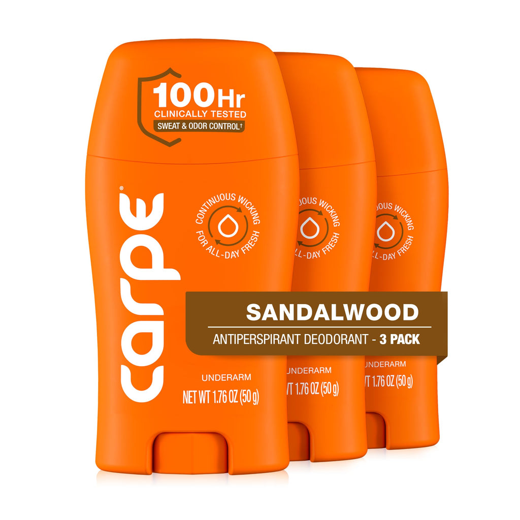 Carpe 100-Hour Deodorant Antiperspirant for Men, Clean Sport - 2 Pack