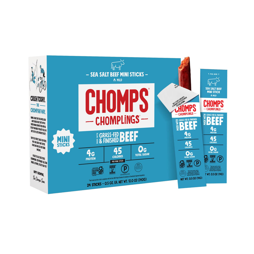 Chomps Original Beef Chomplings, Grass-Fed & Finished, 24ct, Protein Snack