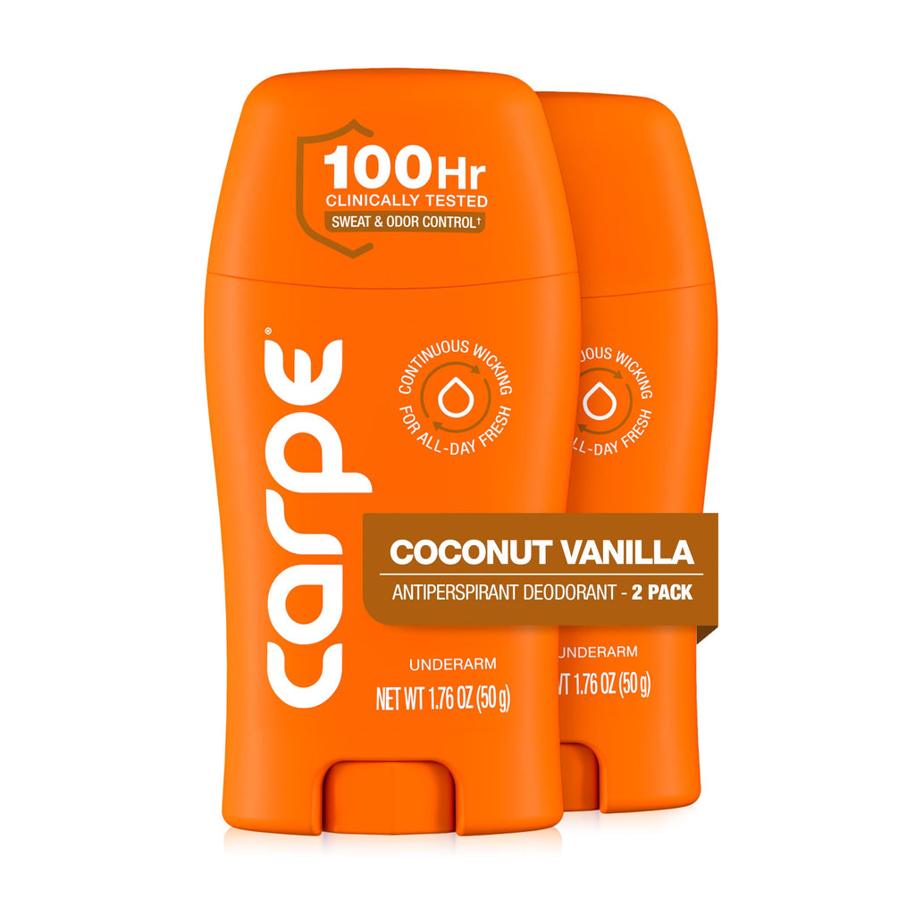 Carpe 100-Hour Deodorant Antiperspirant for Men, Clean Sport - 2 Pack