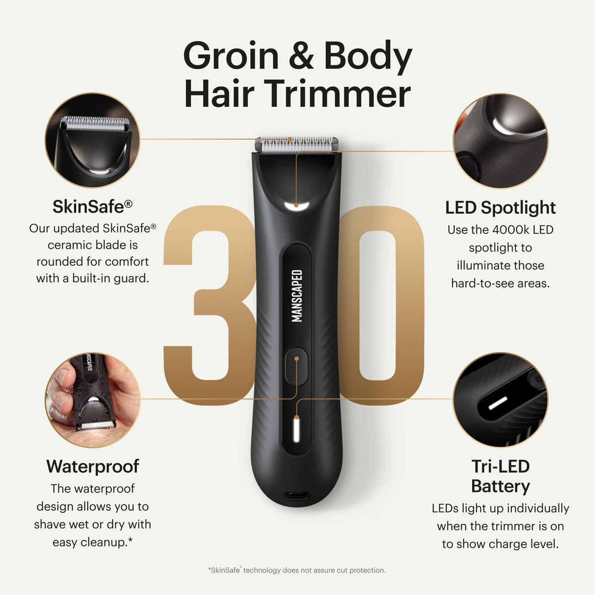 MANSCAPED® The Lawn Mower® Go Groin & Body Hair Trimmer (Mineral Blue)
