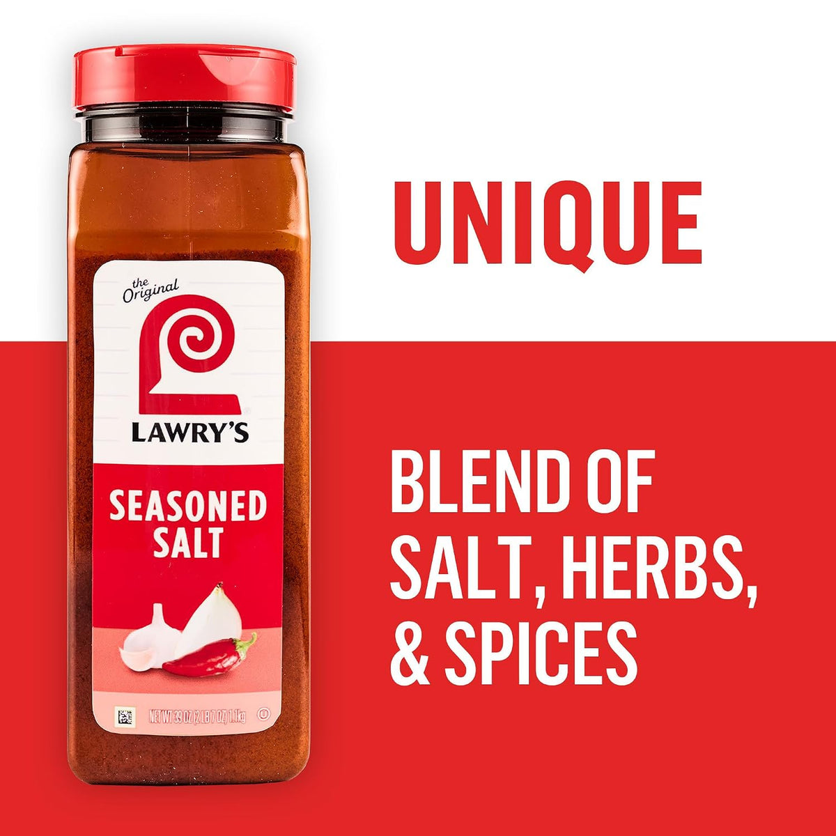 Lawry’s Seasoned Salt, No MSG Added, Kosher Certified, Staple, Versatile, All-Purpose Seasoning to Shake on Beef, Pork, or Poultry, 16 oz