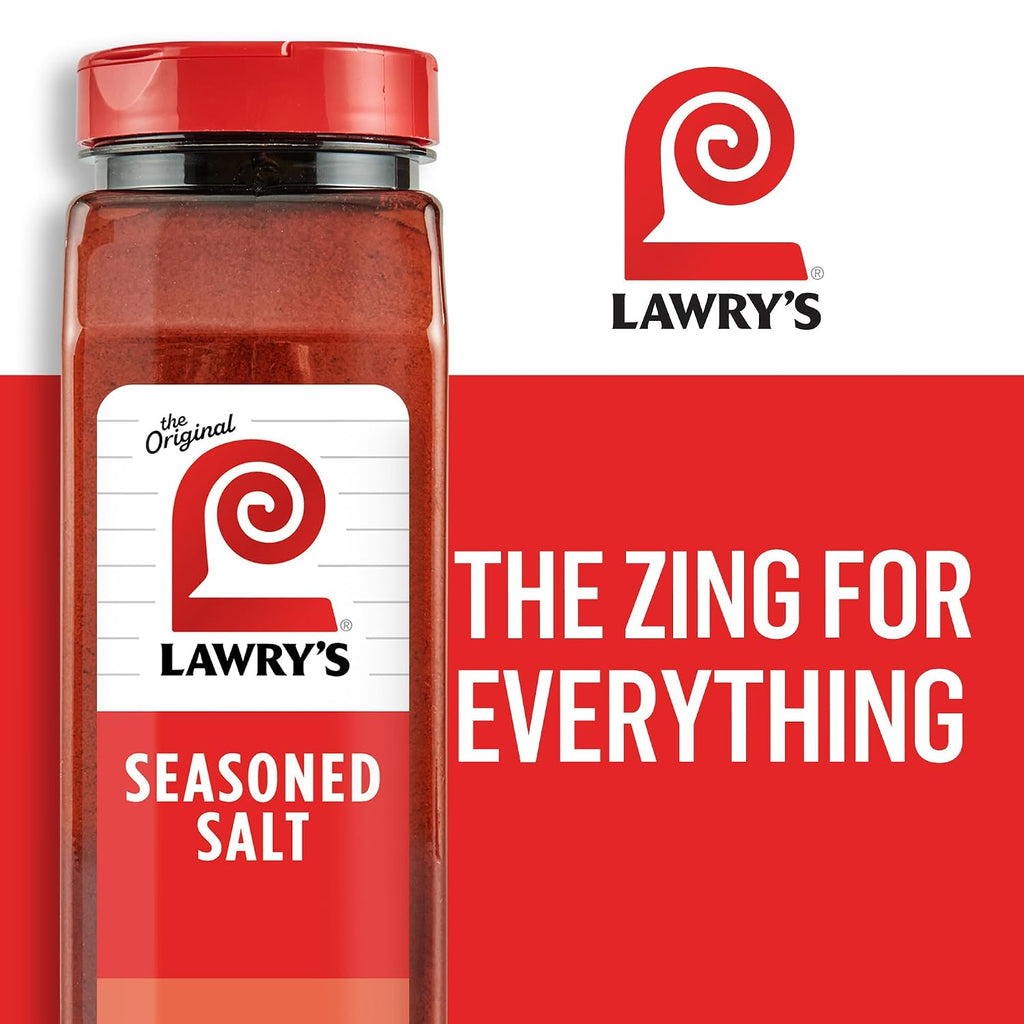 Lawry’s Seasoned Salt, No MSG Added, Kosher Certified, Staple, Versatile, All-Purpose Seasoning to Shake on Beef, Pork, or Poultry, 16 oz