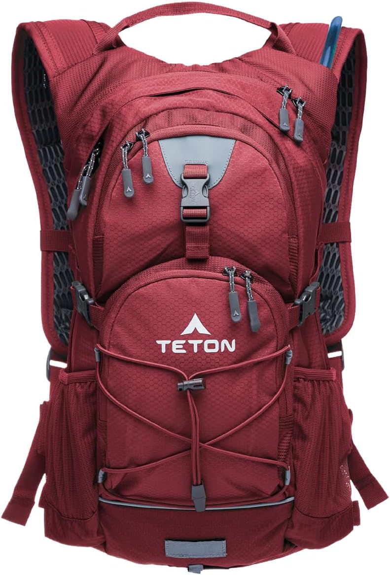 Teton Oasis/Trailrunner Hydration Backpack – Lightweight Water Pack with 2L/3L Bladder for Hiking, Running, Cycling, Biking 18L/22L Sizes – Sewn-in Rain Cover – Fits Men and Women